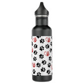 Patroon van poten, zwarte poten, rode poten, harte waterfles  (Links)