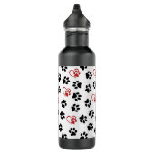 Patroon van poten, zwarte poten, rode poten, harte waterfles  (Rechts)