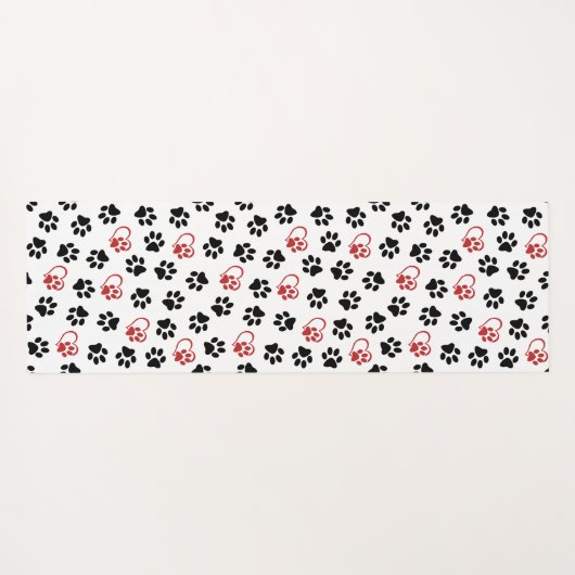 Patroon van poten, zwarte poten, rode poten, harte yogamat (Achterkant (horizontaal))