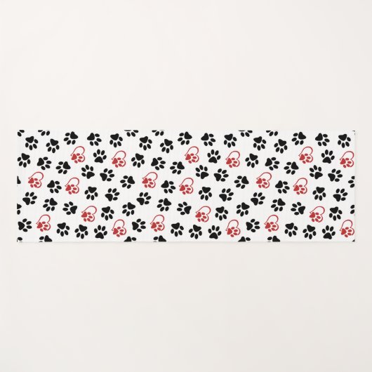 Patroon van poten, zwarte poten, rode poten, harte yogamat (Voorkant (horizontaal))