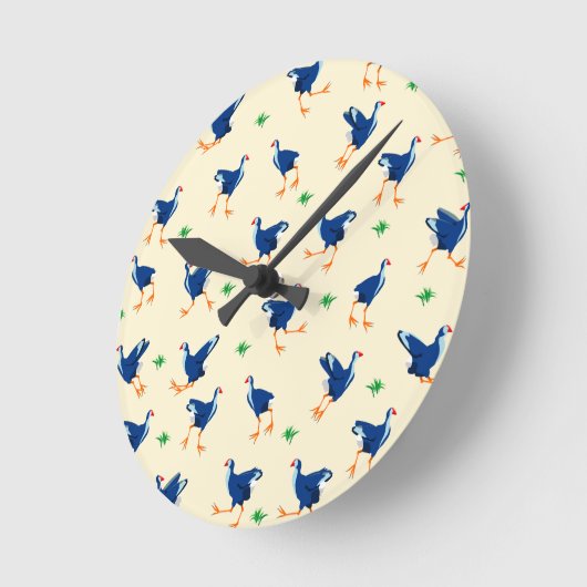 Patroon van Pukeko-vogels Ronde Klok (Hoek)