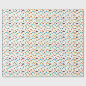 patroon van regenboog- en ruimtekinderen cadeaupapier (Vlak)