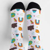 patroon van regenboog- en ruimtekinderen sokken (Top)