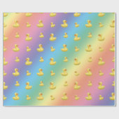 patroon van regenboogrubbereenden cadeaupapier (Vlak)