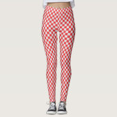 patroon van rode en witte buffelvlekken leggings (Voorkant)