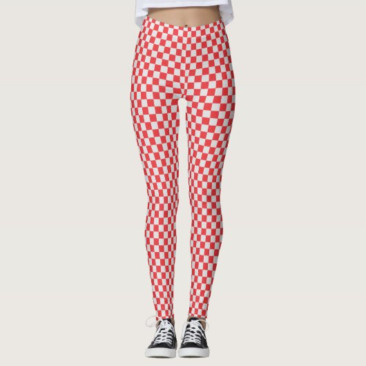 patroon van rode en witte buffelvlekken leggings (Voorkant)