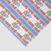 patroon van rode geraniums tissuepapier (Detail)