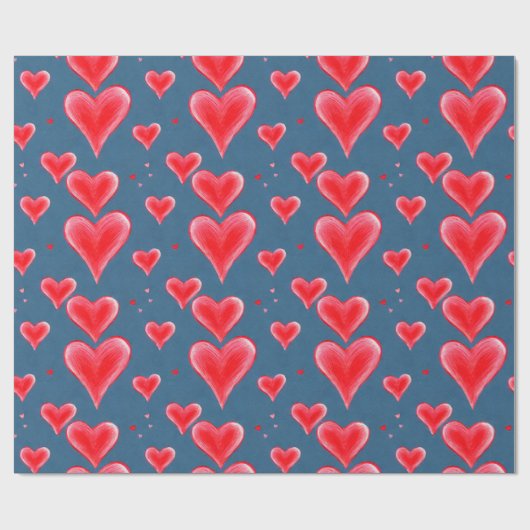  patroon van rode harten cadeaupapier (Vlak)