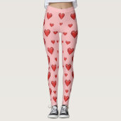 patroon van rode harten leggings (Voorkant)