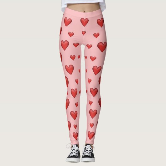 patroon van rode harten leggings (Voorkant)