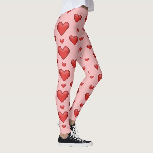 patroon van rode harten leggings (Rechts)