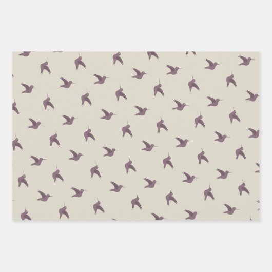 patroon van rode kolibrie inpakpapier vel (Voorkant 3)