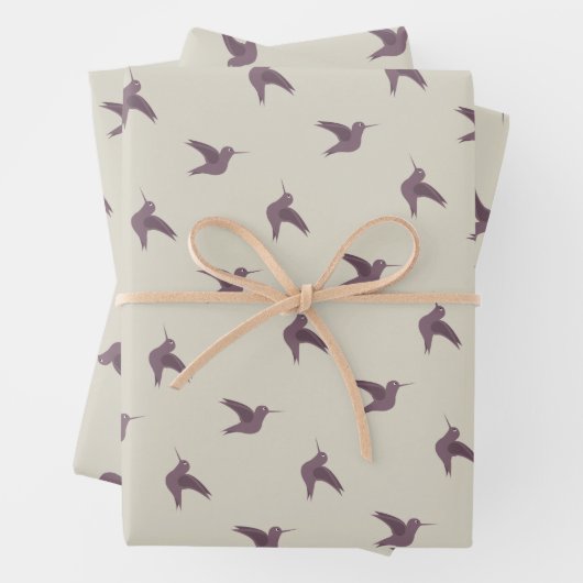 patroon van rode kolibrie inpakpapier vel (In situ)