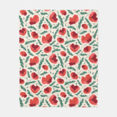 Patroon van rode papavers fleece deken (Voorkant)