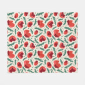 Patroon van rode papavers fleece deken (Voorkant (Horizontaal))