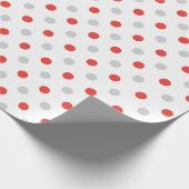 Patroon van rood en grijs met polka stippen cadeaupapier (Hoek)