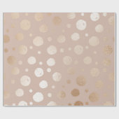 patroon van roos goud en beige stippen cadeaupapier (Vlak)