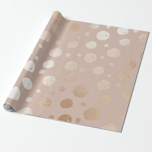 patroon van roos goud en beige stippen cadeaupapier