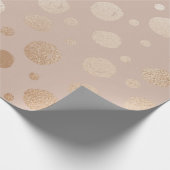patroon van roos goud en beige stippen cadeaupapier (Hoek)