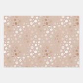 patroon van roos goud en beige stippen inpakpapier vel (Voorkant 3)