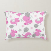 Patroon van roze olifanten, luifantennepalen, ster accent kussen (Voorkant)