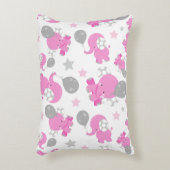 Patroon van roze olifanten, luifantennepalen, ster accent kussen (Voorkant(Verticaal))