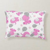 Patroon van roze olifanten, luifantennepalen, ster accent kussen (Achterkant)