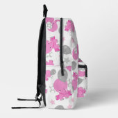 Patroon van roze olifanten, luifantennepalen, ster bedrukte rugzak (Links)