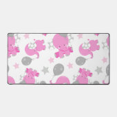 Patroon van roze olifanten, luifantennepalen, ster bureaumat (Voorkant)