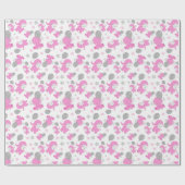 Patroon van roze olifanten, luifantennepalen, ster cadeaupapier (Vlak)