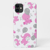Patroon van roze olifanten, luifantennepalen, ster Case-Mate iPhone case (Achterkant)