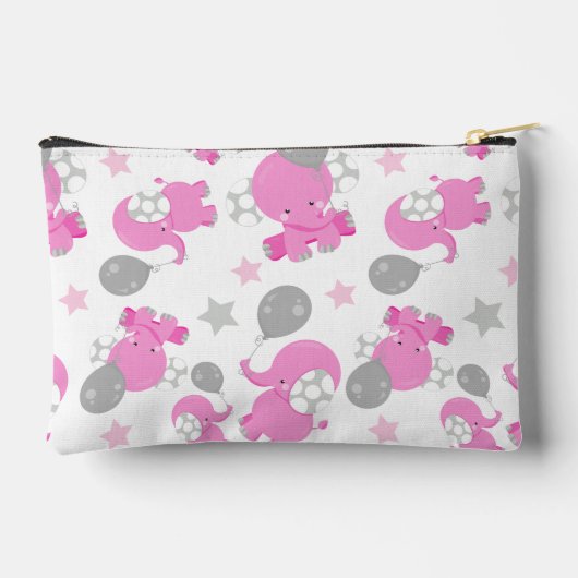 Patroon van roze olifanten, luifantennepalen, ster etui (Achterkant)