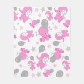 Patroon van roze olifanten, luifantennepalen, ster fleece deken (Voorkant)