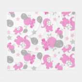 Patroon van roze olifanten, luifantennepalen, ster fleece deken (Voorkant (Horizontaal))