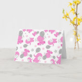 Patroon van roze olifanten, luifantennepalen, ster kaart (Gele Bloem)