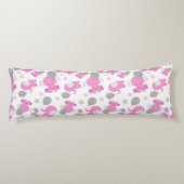 Patroon van roze olifanten, luifantennepalen, ster lichaamskussen (Achterkant)