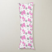 Patroon van roze olifanten, luifantennepalen, ster lichaamskussen (Voorkant Verticaal)