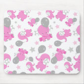 Patroon van roze olifanten, luifantennepalen, ster muismat (Voorkant)