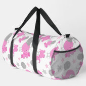 Patroon van roze olifanten, luifantennepalen, ster plunjezak (Rechterhoek)