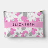Patroon van roze olifanten, sterren, Jouw naam Etui (Achterkant)
