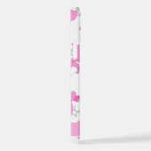 Patroon van roze olifanten, sterren, Jouw naam iPhone Hoesje (Rechterkant)