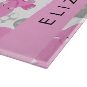 Patroon van roze olifanten, sterren, Jouw naam Snijplank (Hoek)