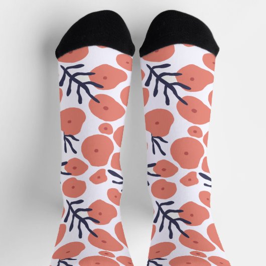 Patroon van roze stippen en groene bladeren sokken (Top)