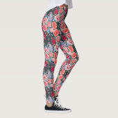  patroon van roze waterverf en rode rozen leggings (Rechts)