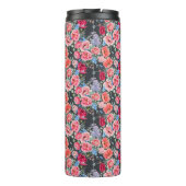  patroon van roze waterverf en rode rozen thermosbeker (Achterkant)