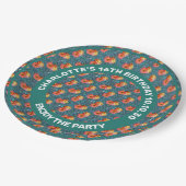 patroon van Rozen bloemen tegen mozaïekachtergrond Papieren Bordje (Gekanteld)