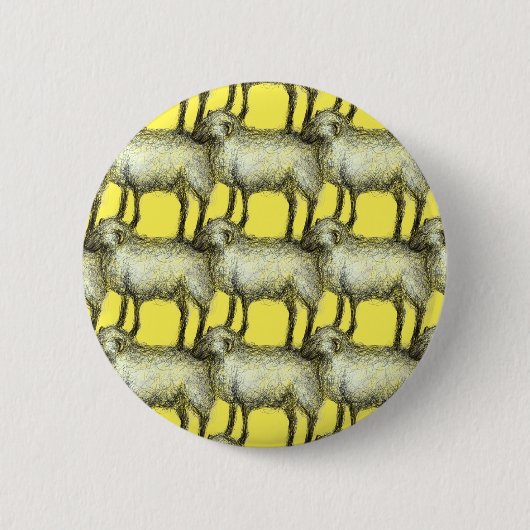 Patroon van schapenbeslag tekenen in een pop-stijl ronde button 5,7 cm (Voorkant)