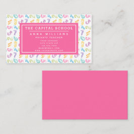 Patroon van schattige getallen - Wiskundeleraar | Visitekaartje