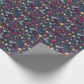 patroon van schattige vogels en bloemen cadeaupapier (Hoek)