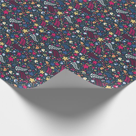 patroon van schattige vogels en bloemen cadeaupapier (Hoek)